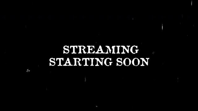 animation streaming starting soon glitch 4K video, suitable for streaming platforms.