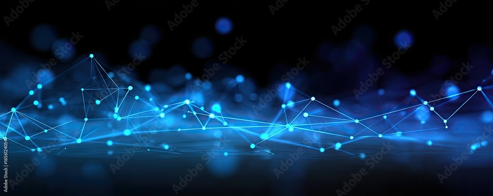 Aufkleber digital network action virtual space graphic design abstract environment close-up view blue glow con