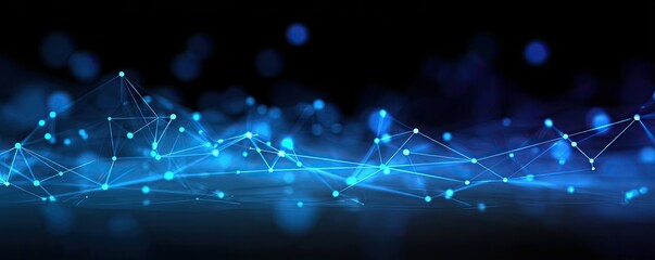 Obraz premium Digital Network Action Virtual Space Graphic Design Abstract Environment Close-Up View Blue Glow Concept