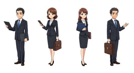 Set of Business man character design. Cartoon illustration.