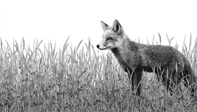 狐の鉛筆画 cf8ac941b876503a8e72370e271378