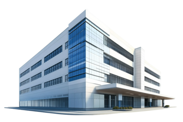 Multi story hospital isolated on transparent background