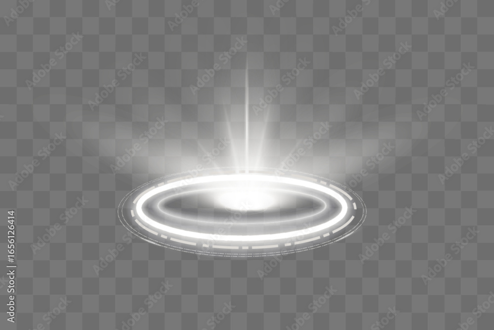 Poster cyber realistic futuristic portal hologram round circle square abstract set vector tech game virtual