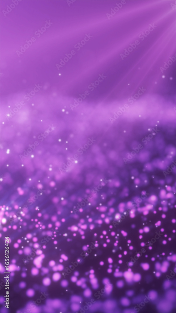 Poster soft-focus abstract purple background with sparkling bokeh lights, creating a dreamy, magical atmosp
