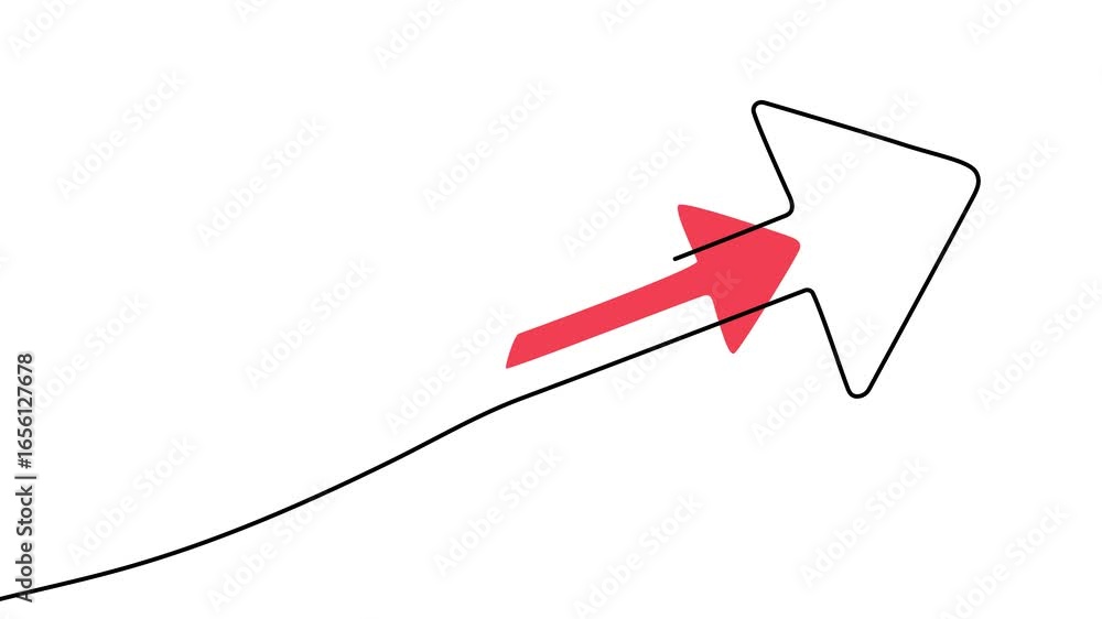 Aufkleber animation of a single line drawing of an ascending graph with color animation. continuous contour mo