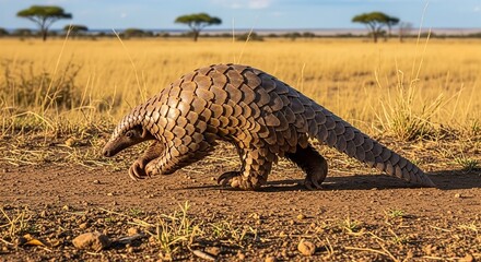Pangolin in African Savannah