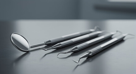 Essential Dental Tools Set Including Mirror, Probe, and Scaler for High-Quality Examination and Care in Professional Dentistry