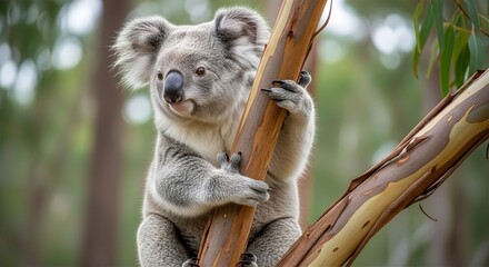 Fototapeta premium Koala in Eucalyptus Tree