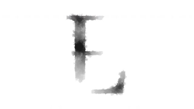 The letter &ldquo;E&rdquo; appears as if ink has bled onto the paper, serif