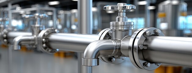 Several stainless steel water spigots showcase modern design and precision engineering against a clear background