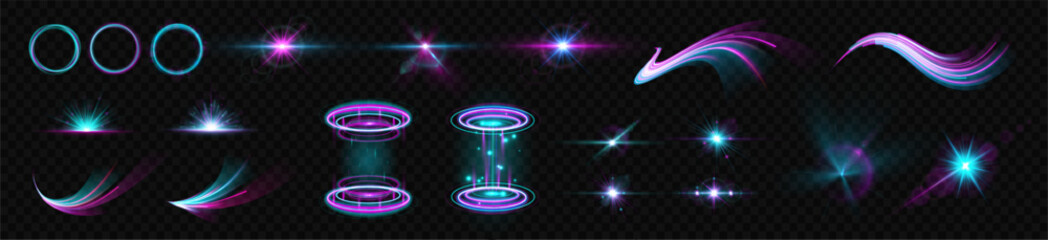 Blue wave effect neon line light motion speed abstract futuristic background bright design vector illustration modern curve glow