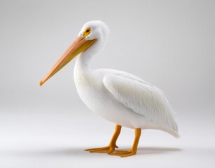 Obraz premium In the Graceful Pelican Portrait, a pelican's elegant profile is on full display, with a pristine view drawing attention to its distinctive bill and poised serene confidence
