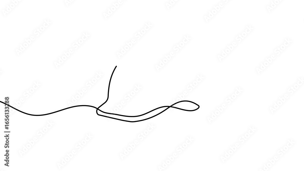 Poster animation of a single line drawing of a military helmet. continuous contour movement of a military h