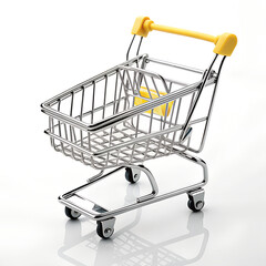 Miniature Shopping Cart: A Perfect Stock Photo for E-commerce and Reta