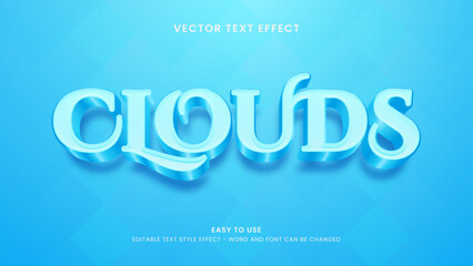 clouds editable text effect