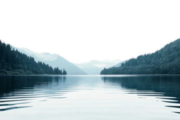 Beautiful lake isolated on transparent background