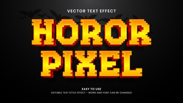 editable text effect horor pixel 3d style premium vector 