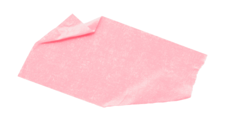 Separate pink torn paper tape on transparent background