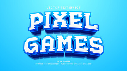 editable text effect pixel games 3d style premium vector 