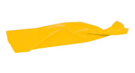 Yellow torn paper tape isolated on transparent background