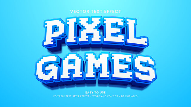 editable text effect pixel games 3d style premium vector 