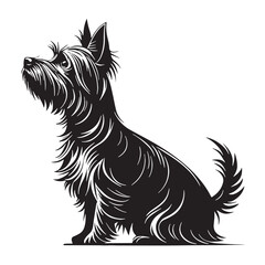 black yorkshire terrier Silhouette Vector, High Quality Illustration on White Background