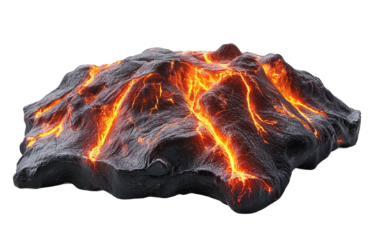Red lava isolated on transparent background