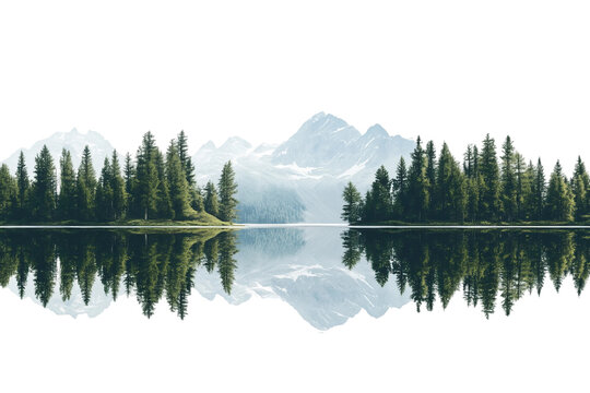 Freshwater lake isolated on transparent background