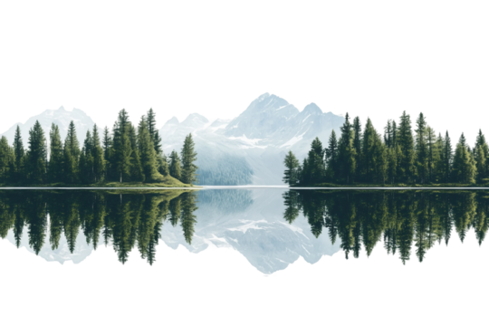 Freshwater lake isolated on transparent background