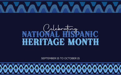 Hispanic heritage month Vector web banner, poster, card for social media, networks. Greeting with national Hispanic heritage month text, flowers floral background
