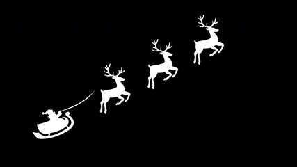 Christmas Reindeer Animation on Black Background - Festive Holiday reindeer Video alpha channel - Powered by Adobe