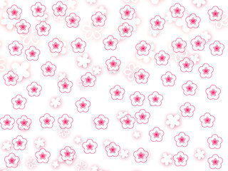 Pink flower  with white background 