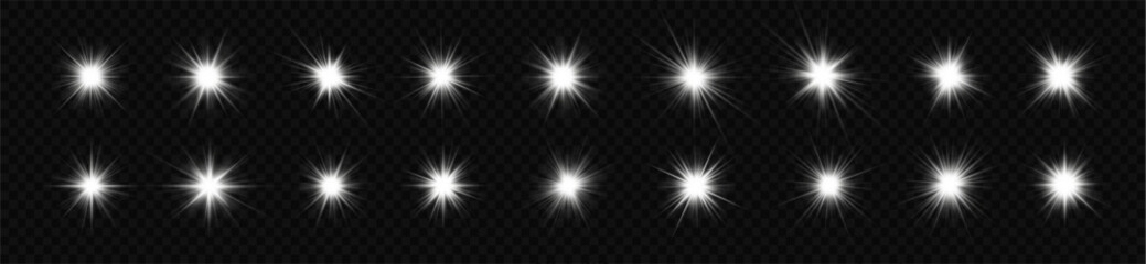 Shine shiny glow light white star burst flare bright transparent effect ray radiance sparkle illumination overlay graphic