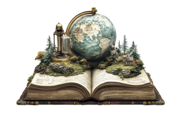 Historical literature isolated on transparent background