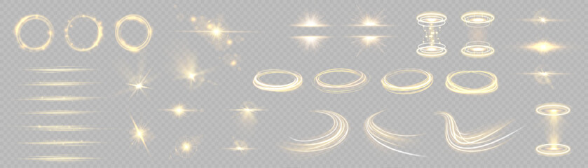 Effect flare glow light yellow sparkle line background star beam ray sun spark neon glare vector glistering flash spotlight