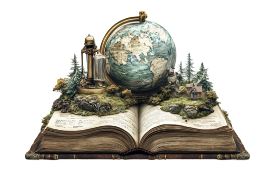 Historical literature isolated on transparent background