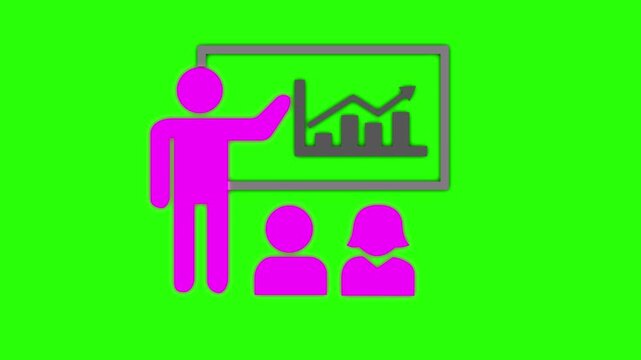 Business coach and success training icon concept, coaching concept, teacher and learner, presentation, lesson, education,