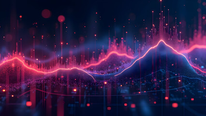 Multi-Layered Financial Graphs with Cyberpunk Grid Visualization