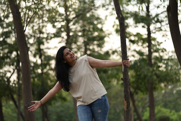 Happy Woman In Nature At The Park © Royaltyfreecliick