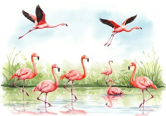 Fototapeta premium Pink Symphony in Flight