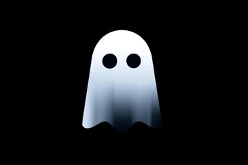 Minimalist Ghost on Black Background - Spooky Digital Art.
