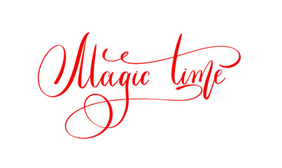 Magic Time Handwritten Calligraphy Text, Elegant Holiday Typography Design