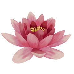 A delicate pink lotus flower illustration symbolizing purity, peace, and spiritual growth. Perfect for digital art, decor, invitations, yoga designs, or mindfulness projects.