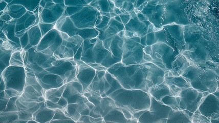 Top View of Oceanic Water Surface with Ripple Pattern and Sun Flares