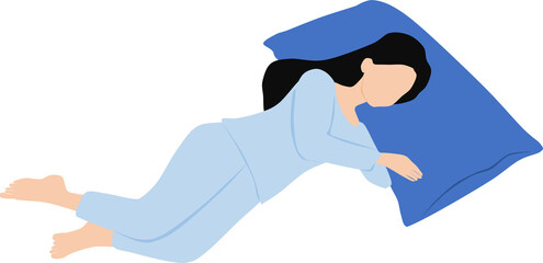 昼寝をする女性のイラスト