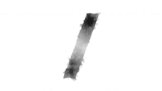 Slash appearing as if ink has bled onto paper

