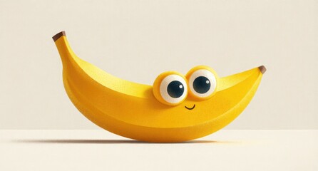 Cute cartoon banana with large eyes