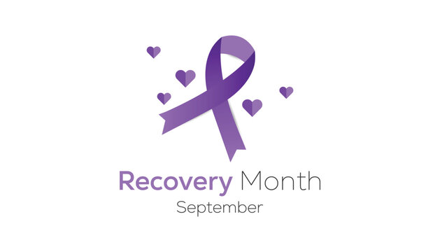 September is National Recovery Month. Vector template Design for banner, greeting card, poster, prints, social media post, flyer, T shirt with background.