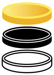 Collection of Simple Coin from Front Bottom Side