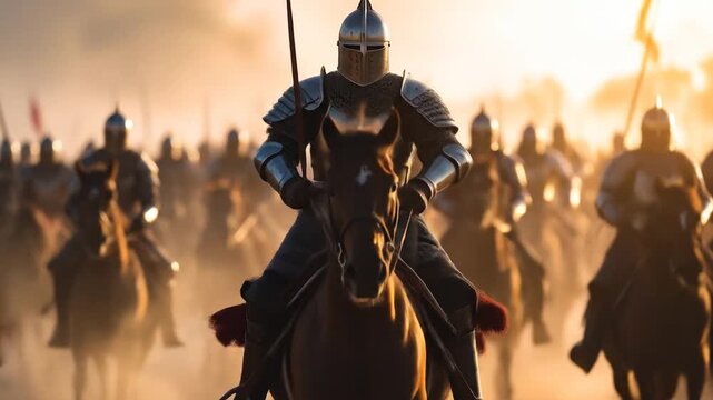 Medieval Cavalry Charge at Sunset (1)